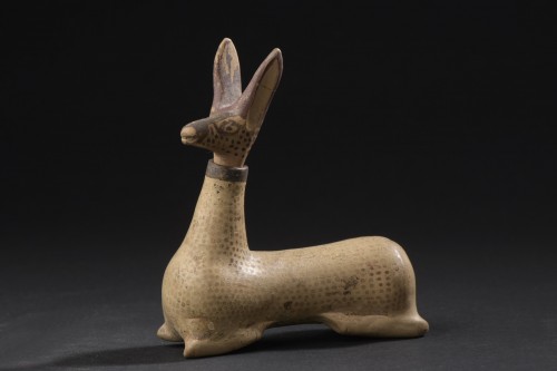 Plastic arybale in the form of a reclining fawn - 