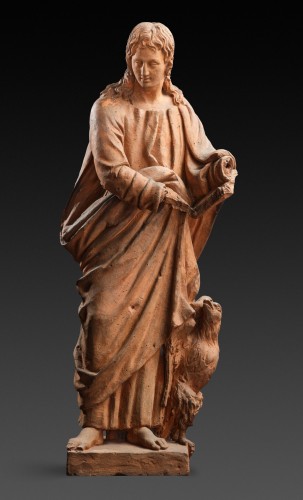 Sculpteur français de la seconde moitié du XVIIe siècle - Saint Jean l'Evangéliste - Sculpture Style Louis XIV