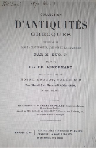 Archéologie  - Epichysis à figures rouges. Art grec, Apulie, 330-310 avant  J.-C. Ex Coll. Piot 1870