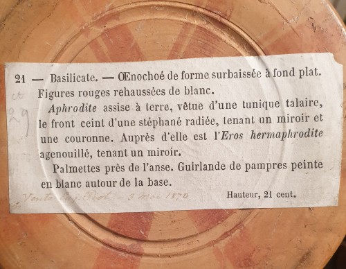 Avant JC au Xe siècle - Epichysis à figures rouges. Art grec, Apulie, 330-310 avant  J.-C. Ex Coll. Piot 1870