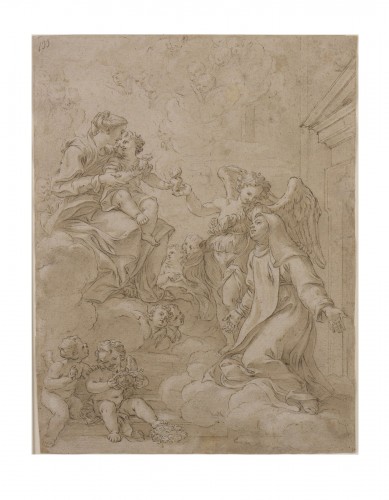 Giovanni Battista GAULLI, dit “BACICCIO” (1639 –1709) Recto , La Vierge à l’Enfant