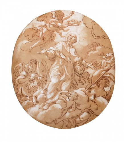 Giacinto CALANDRUCCI (Palermo, 1646 - 1707) Glory of Saint Andrew Corsini