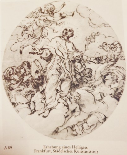 Tableaux et dessins Dessin, Aquarelle & Pastel - Giacinto CALANDRUCCI (Palerme, 1646 - 1707) Gloire de Saint André Corsini