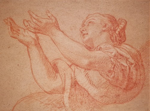 Charles de LA FOSSE (Paris, 1636 - 1716) Study of a woman - Paintings & Drawings Style Louis XIV
