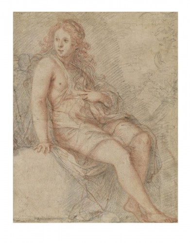 Giovanni BAGLIONE (Rome, 1566 - 1643) Figure féminine assise