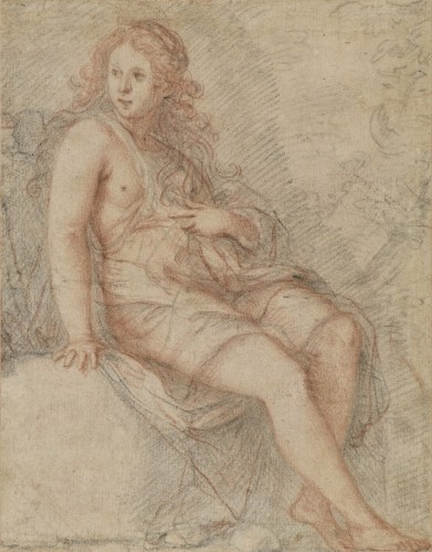 Giovanni BAGLIONE (Rome, 1566 - 1643) Figure féminine assise - Louis XIII