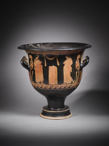 Red-figured bell-shaped krater, Greek art, Campania, 4th c. B.C. - Ancient Art Style 