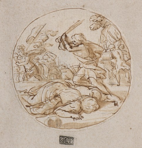 Pietro Antonio DE' PIETRI (Premia, 1663 - Rome, 1716) David and Goliath.