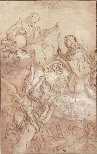 Pietro Antonio DE' PIETRI ( 1663 - 1716), Saint interceding with Christ for the souls in purgatory
