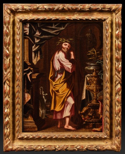 Carlo MANIERI (Taranto ? – Rome, actif vers 1662-1700)Thalès dans son intérieur - Tableaux et dessins Style Louis XIV
