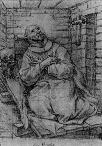 Lazzaro BALDI (1623 – 1703) Saint Pierre d’Alcantara devant la Sainte Vierge - Tableaux et dessins Style Louis XIV