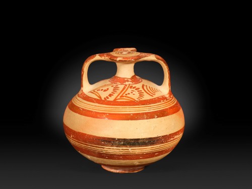 Vase à étrier,  Art Mycénien vers le XIVe s. avant J.-C. - Archéologie Style 