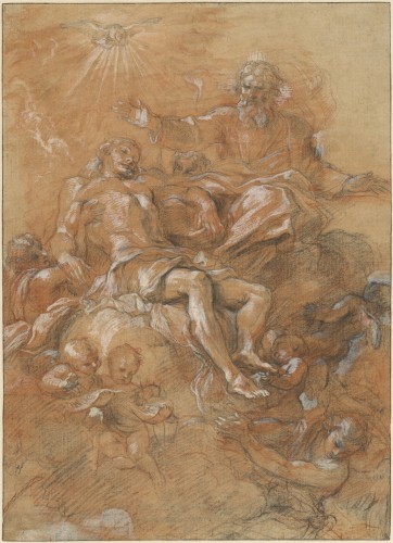 Tableaux et dessins Tableaux XVIIe siècle - Guillaume COURTOIS, dit Guglielmo CORTESE dit IL BORGOGNONE - La Trinité