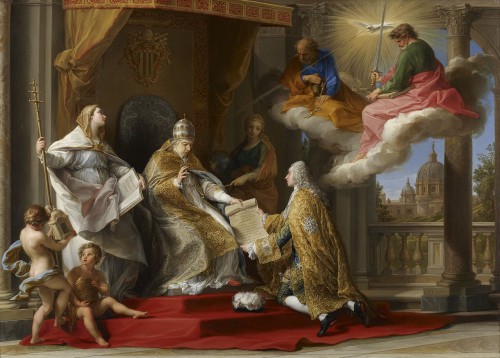 Pompeo BATONI (Lucca, 1708 – Rome, 1787) --  Etude de tête et de mains pour saint Pierre - Tableaux et dessins Style Louis XV