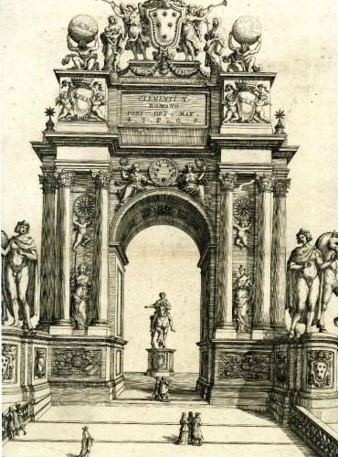 Paintings & Drawings  - Carlo RAINALDI (Rome, 1611 - 1691) - Project of the triumphal arch of Clement IX