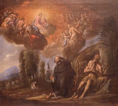 Francesco Maffei (Vicenza 1605 - Padova 1660) Att. - Saint Antoine et Paul Ermite