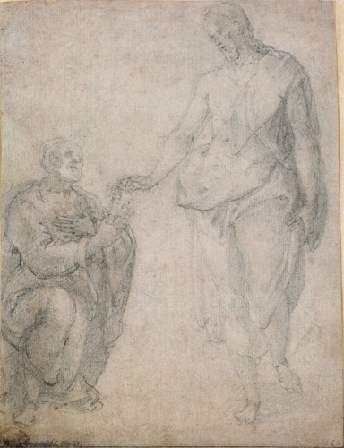 Girolamo MUZIANO (Brescia, 1532 – Rome, 1592)-  La Remise des clefs à saint Pierre