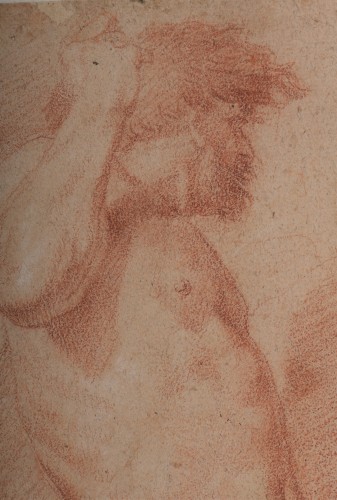 Andrea SACCHI and workshop (Nettuno, 1599 - Rome 1661) - study of Vulcan or Cyclops man - Paintings & Drawings Style Louis XIV