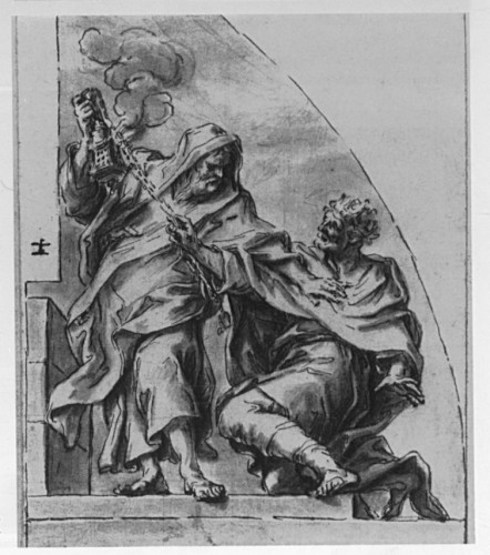 XVIIIe siècle - Niccolo RICCIOLINI (Rome, 1687 - 1757) - Paire de dessins