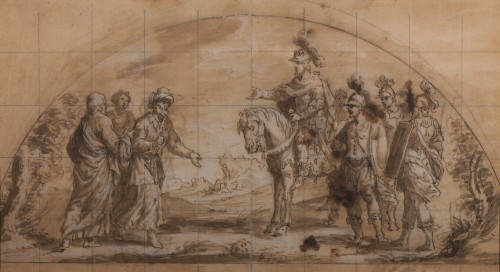 Bernardo CASTELLO (Albaro, 1557 – Gènes 1629) - Att. Alexandre Le Grand. Dessin