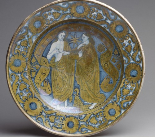 Ceremonial dish in lustrous earthenware from Deruta, 1st third of the 16th century - 