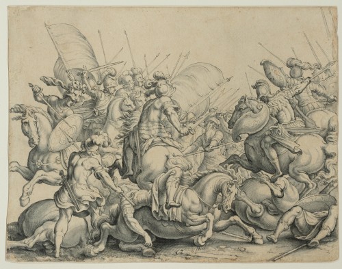 Linard Gonthier (1565 - après 1642) - Scène de bataille, circa 1620