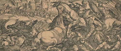 Linard Gonthier (1565 - après 1642) - Scène de bataille, circa 1620 - Tableaux et dessins Style Renaissance
