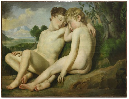 Painting Allégorie de la Tendresse - Félix Auvray (1800 - 1833)
