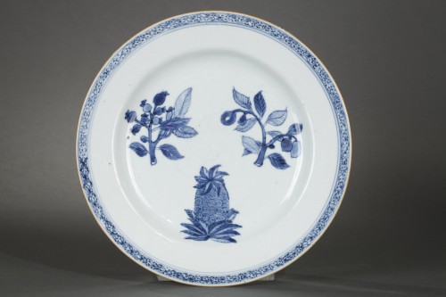 Pineapple plate, chinese 18th century porcelain - 