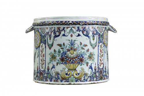 Wine cooler, Rouen faience 18th century