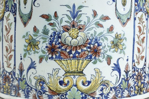 Céramiques, Porcelaines  - Rafraîchissoir à bouteille, faïence de Rouen 18e siècle