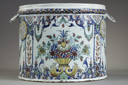 18th century - Wine cooler, Rouen faience 18th century