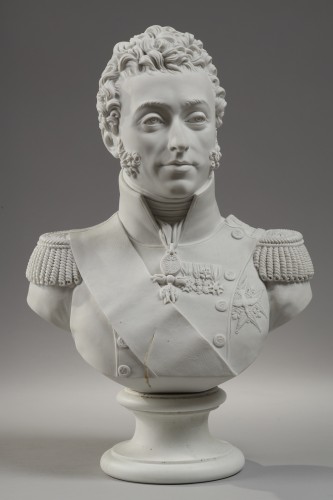 Manufacture de Sèvres, buste du Duc d'Angoulême circa 1816 - Céramiques, Porcelaines Style 