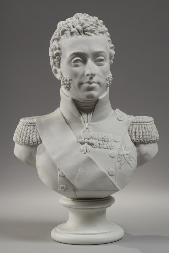 Sêvres, bust of the Duke of Angoulême circa 1816 - Porcelain & Faience Style 