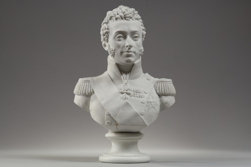 XIXe siècle - Manufacture de Sèvres, buste du Duc d'Angoulême circa 1816