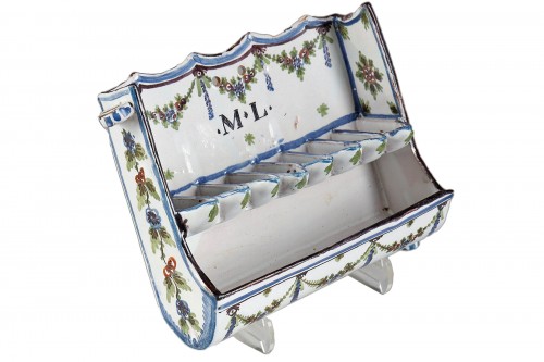 Lampe de Hanoucca en faience de Langres circa 1800-1820