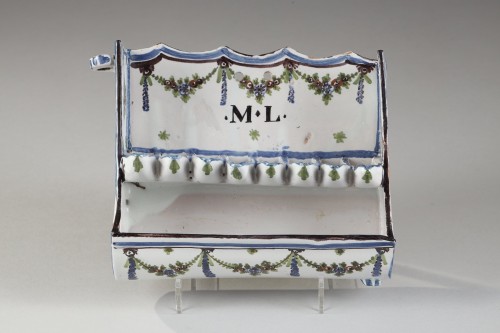 Lampe de Hanoucca en faience de Langres circa 1800-1820 - Céramiques, Porcelaines Style Empire