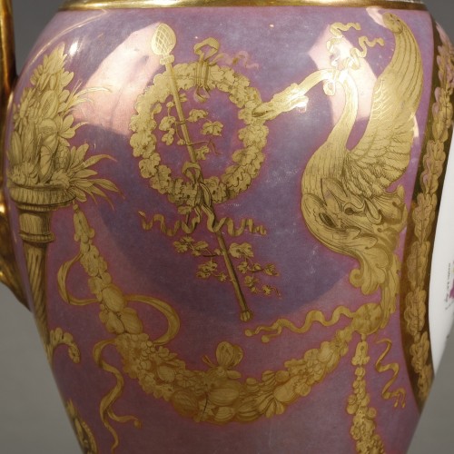 Empire - Vverseuse topographique en porcelaine de Van der Taelen à Paris daté 1813