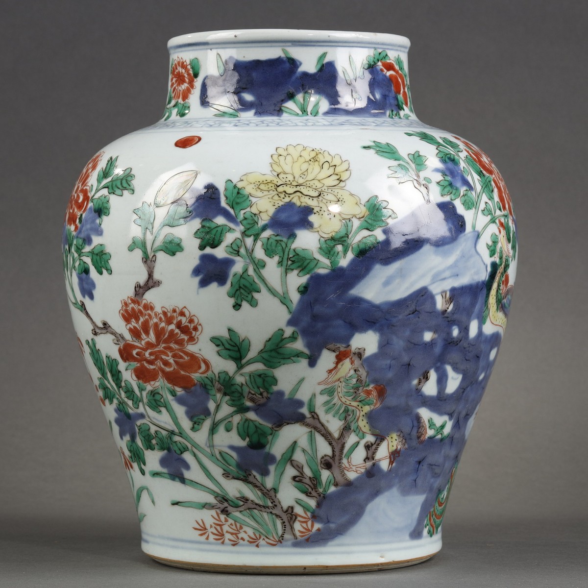 Vase Porcelaine De Chine Wucai P riode Shunzhi 1644 1661 XVIIe Vase Porcelaine De Chine Wucai P riode Shunzhi 1644 1661 XVIIe