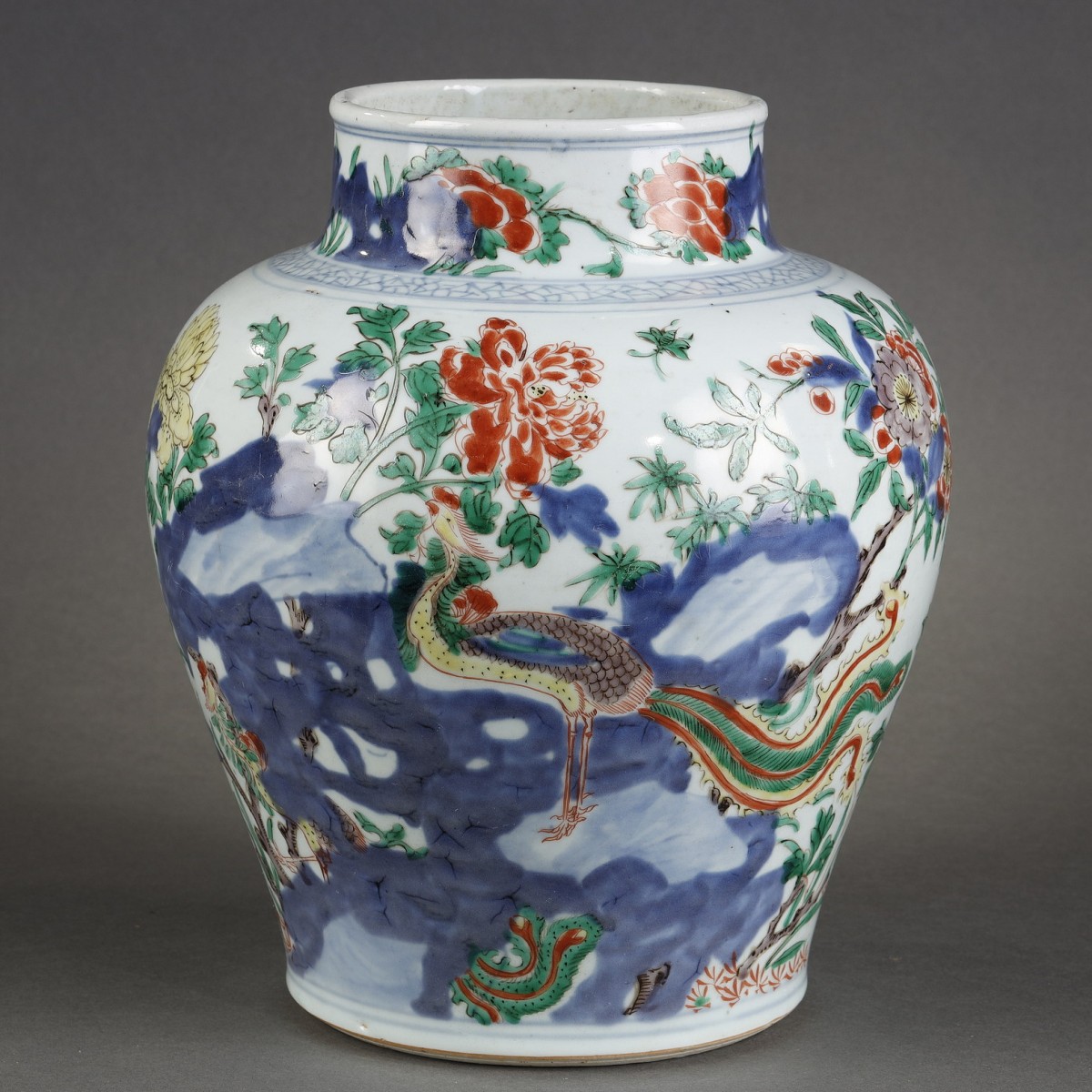 Vase Porcelaine De Chine Wucai P riode Shunzhi 1644 1661 XVIIe Vase Porcelaine De Chine Wucai P riode Shunzhi 1644 1661 XVIIe