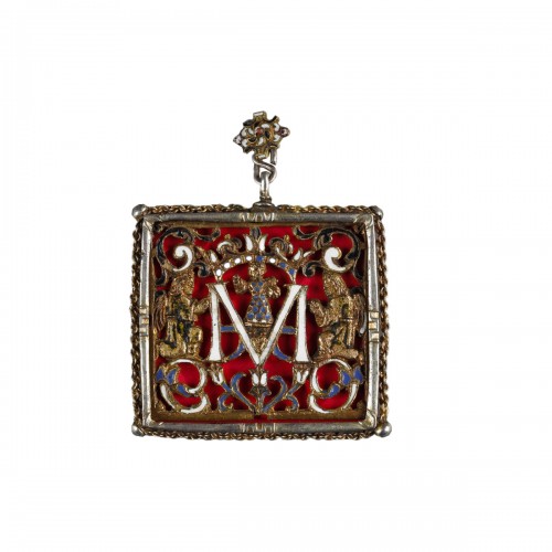 Pendentif en argent doré et émaillé, Espagne début du XVIIe siècle