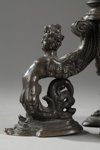 Pique-cierge bronze, Venise ou Padoue XVIe siècle - Art sacré, objets religieux Style Renaissance