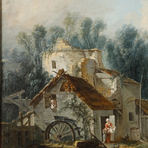 Tableaux et dessins  - Nicolas-Jacques Julliard (1719-1790) Paysage au moulin vers 1745-1755