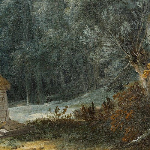 XVIIIe siècle - Nicolas-Jacques Julliard (1719-1790) Paysage au moulin vers 1745-1755