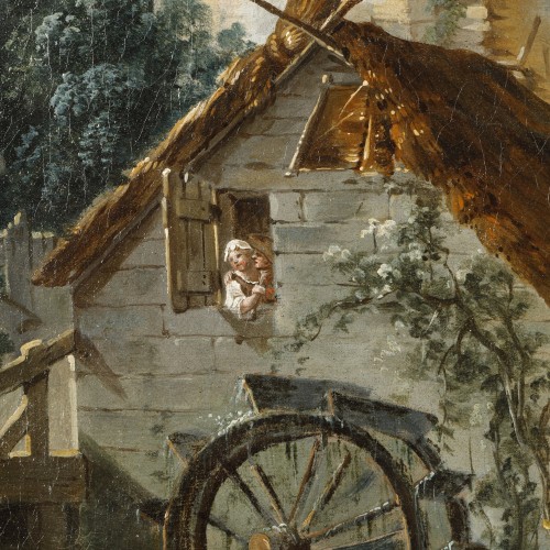 Nicolas-Jacques Julliard (1719-1790) Paysage au moulin vers 1745-1755 - Louis XV