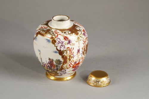 Boite à thé Meissen, turc et européens, période Höroldt 1728-1730 - Céramiques, Porcelaines Style 