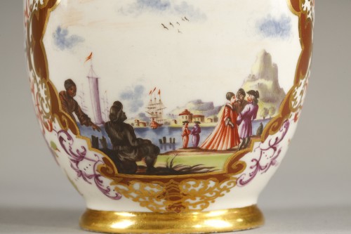 Boite à thé Meissen, turc et européens, période Höroldt 1728-1730 - Galerie Théorème