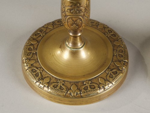 Paire de flambeaux pour la Maison du Roi époque Restauration - Galerie Théorème