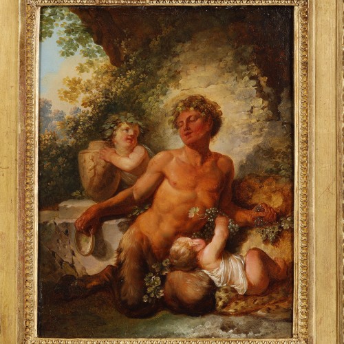 Jean-Jacques Le Barbier (1738-1826) Children playing with a Satyr - Paintings & Drawings Style Louis XVI