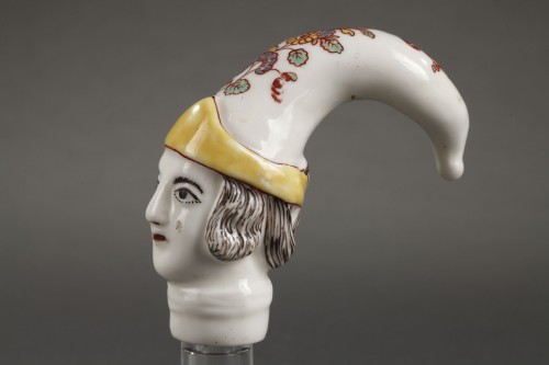 Porcelain & Faience  - Rare cane knob with Kakiemon decoration, Saint-Cloud 18th century